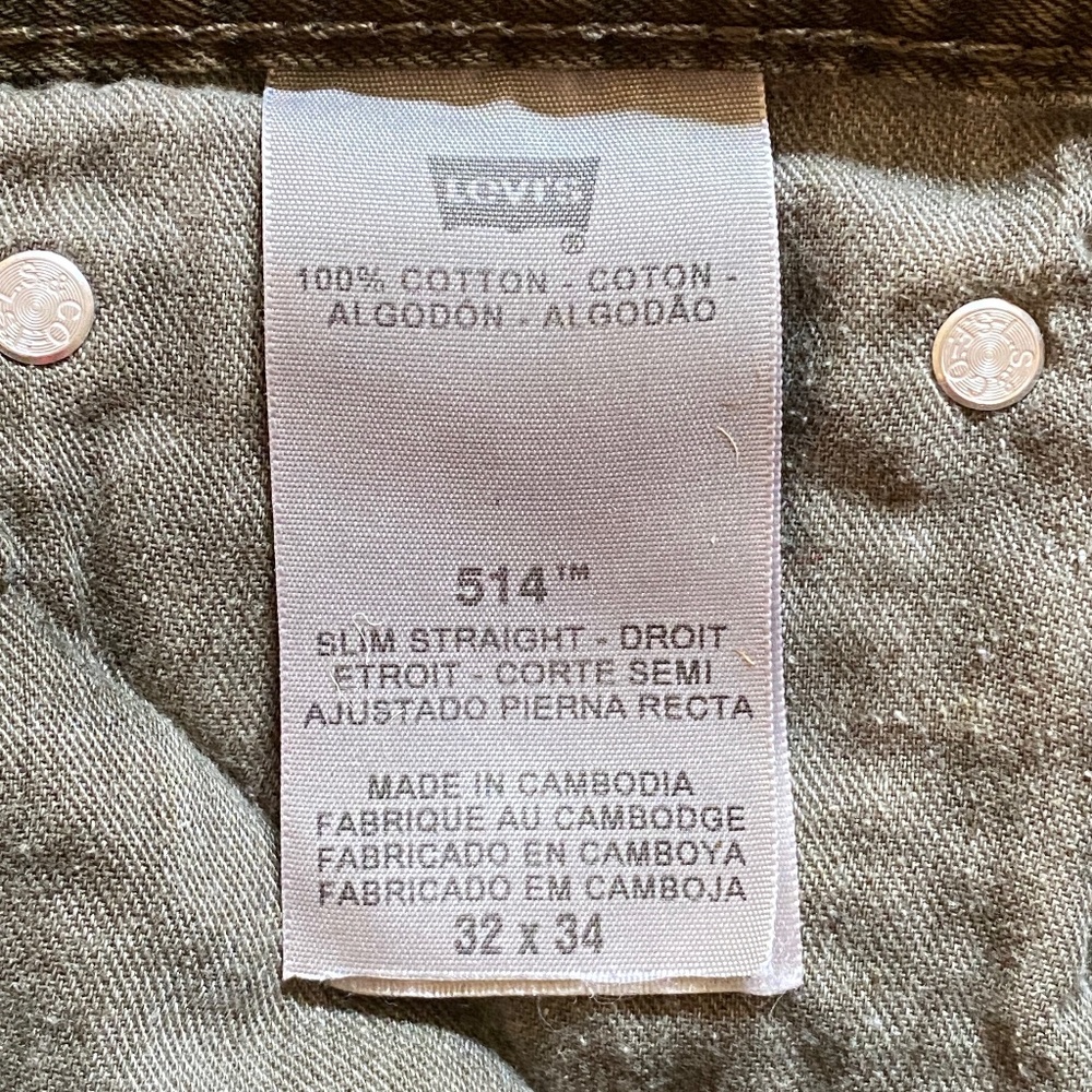 Levi's I 514 I Slim Straight I Green Jeans I 32 x 34 - Picture 4 of 16